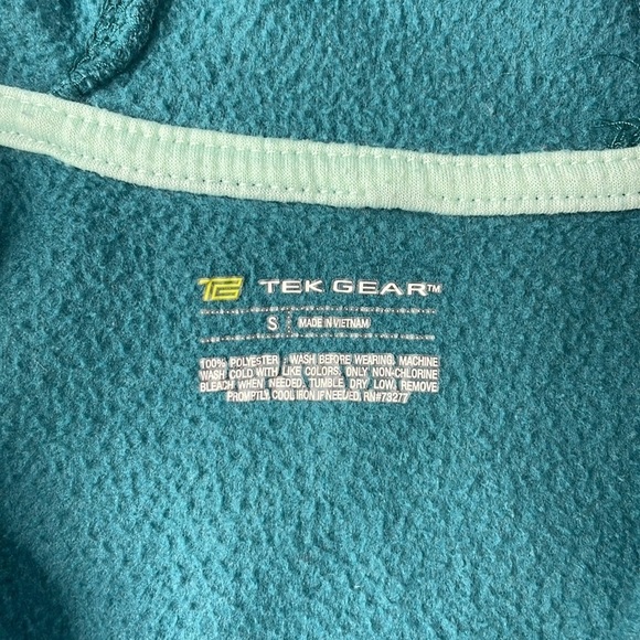 Tek Gear Women’s Turquoise Zip Up Hooded Fleece Jacket, size small - Picture 4 of 10
